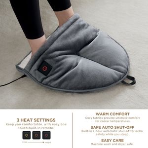 Brookstone Electric Heated Footie, Grey. New in Box